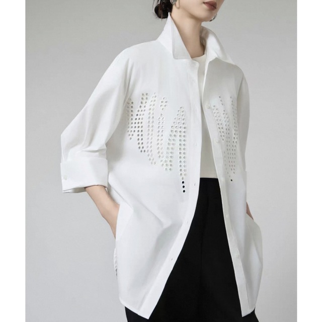 Cutwork dot pattern shirt C1494