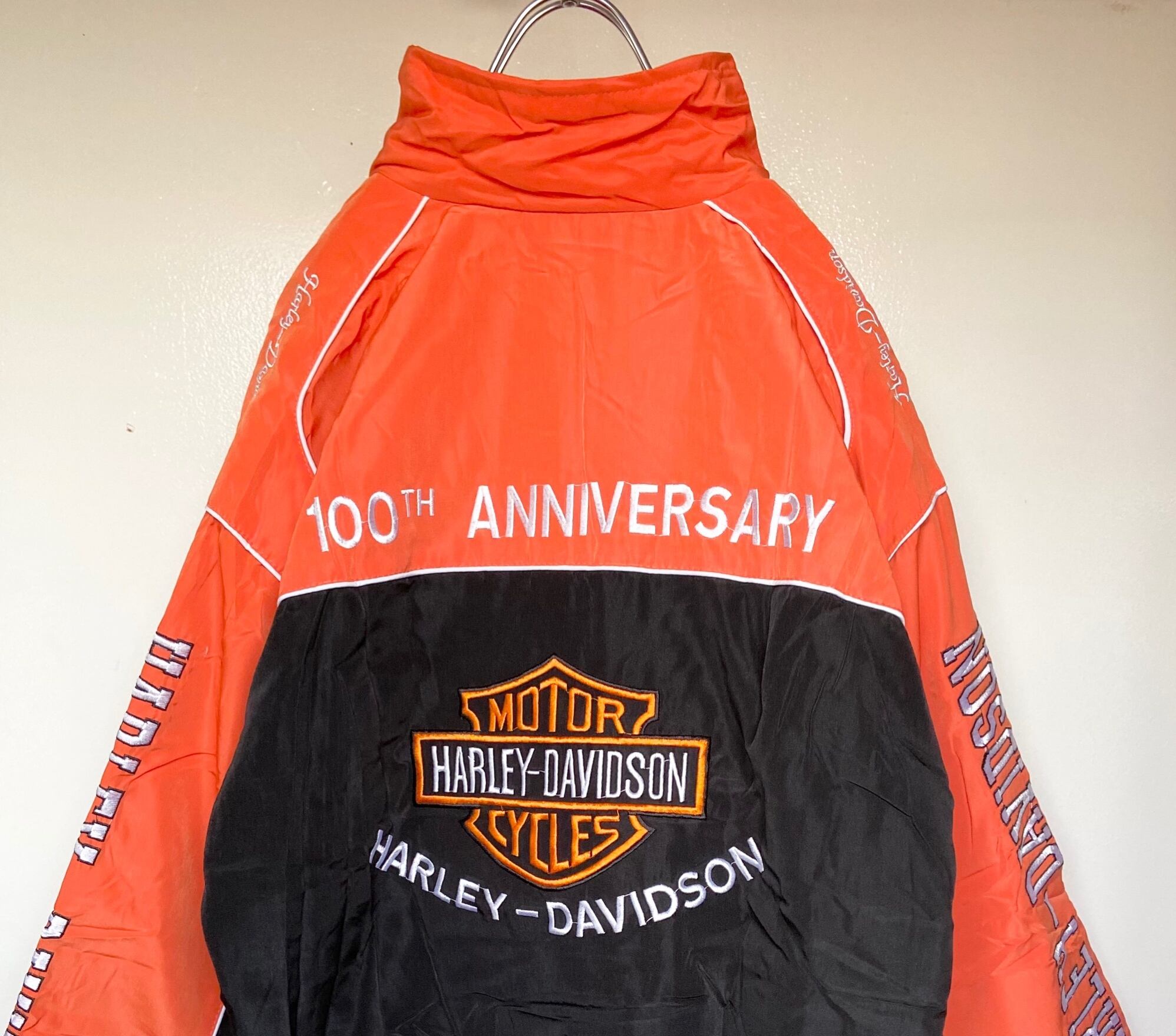 美品vintage ハーレーダビットソン レーシングジャケット アウター バックロゴ刺繍