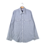 70s リーバイス ギンガムチェック ヴィンテージコットンシャツ 紺白 Levis メンズL 古着 @CA1451