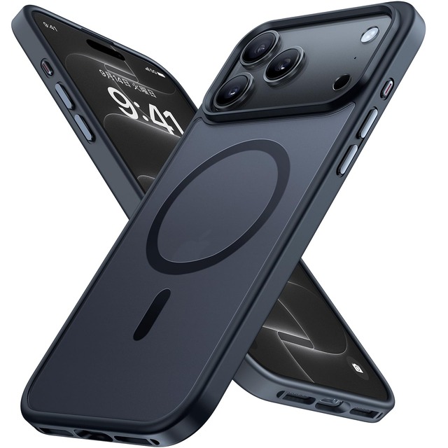 Miracase iPhone 18 Pro ケース【MIL米軍規格】耐衝撃 傷防止 指紋防止 黄ばみ防止 25W急速充電対応 半透明 黒