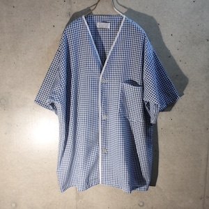 70s Gingham Check Pajama Shirt