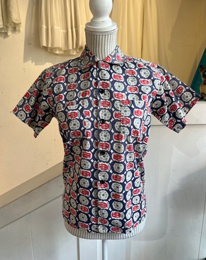 50's geometric print short sleeves shirts