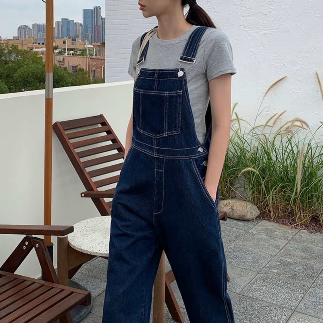 フロントポケット デニムオーバーオール A1346 | Life365