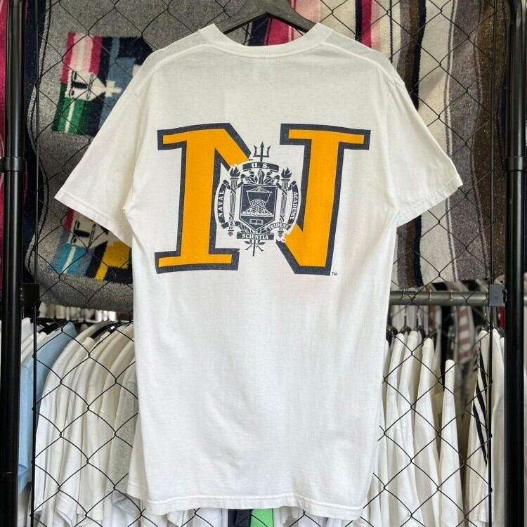 90s USA製 デザインTシャツ カレッジ系 ワンポイントロゴ バックプリント M 古着 古着屋 埼玉 ストリート オンライン 通販 |  古着屋buyer’s -vintage store-