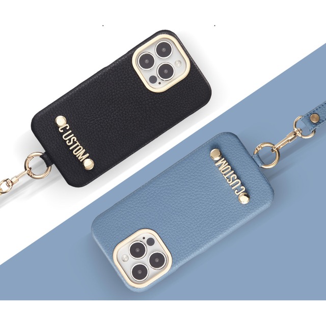 personalized logo leather iphone case m0048