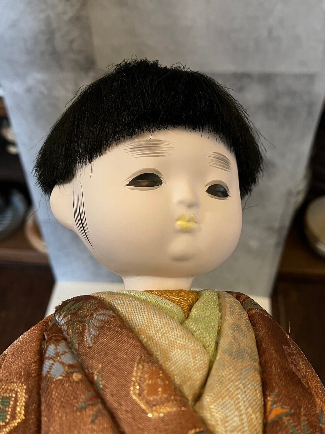 日本人形｜「無我」木目込み人形 なんとも言えない表情の男の子 | 淡竹