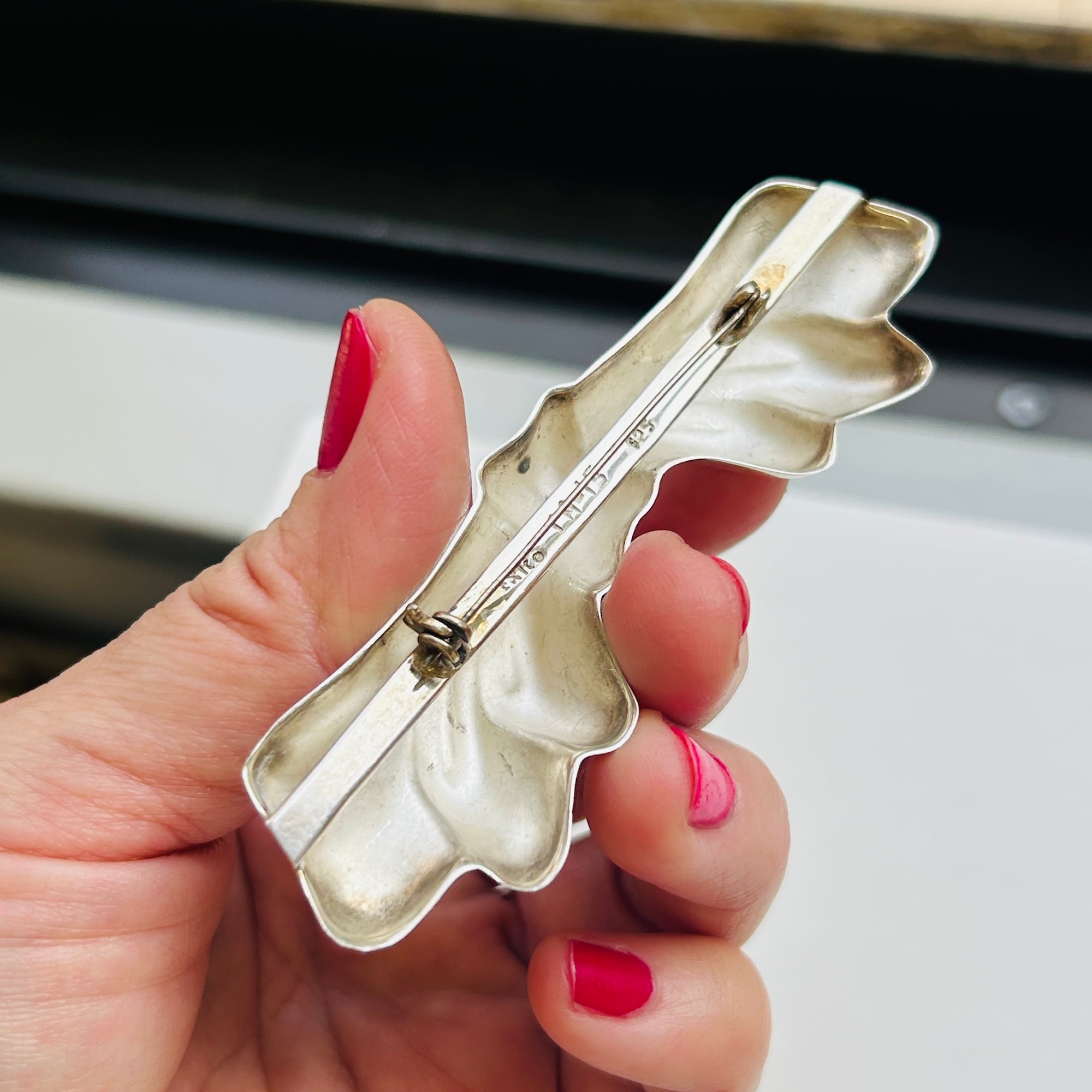 Mexico シルバー925 横長リボンブローチ | Milo Antiques & Vintage