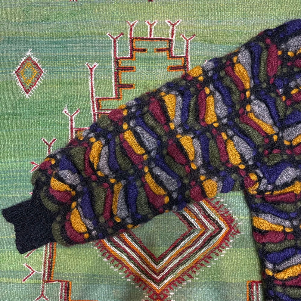 80～90s GAY ATTIRE カラフルニット 立体編み アートデザイン 3D