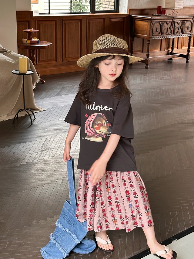 【KID】ペインタードッグプリント半袖Tシャツ - 8
