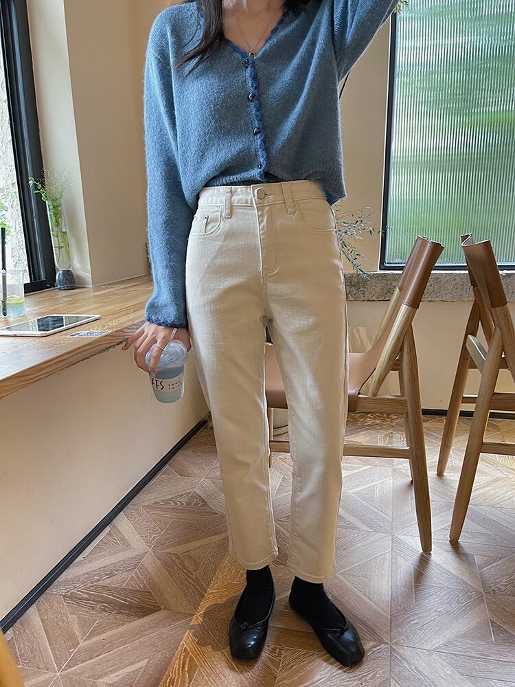 パンツ オータムハイウェストウェストスリム レッド 秋物 ビッグFスモールZ韓国60463696132