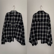 Ombre check asymmetric zip JK/black