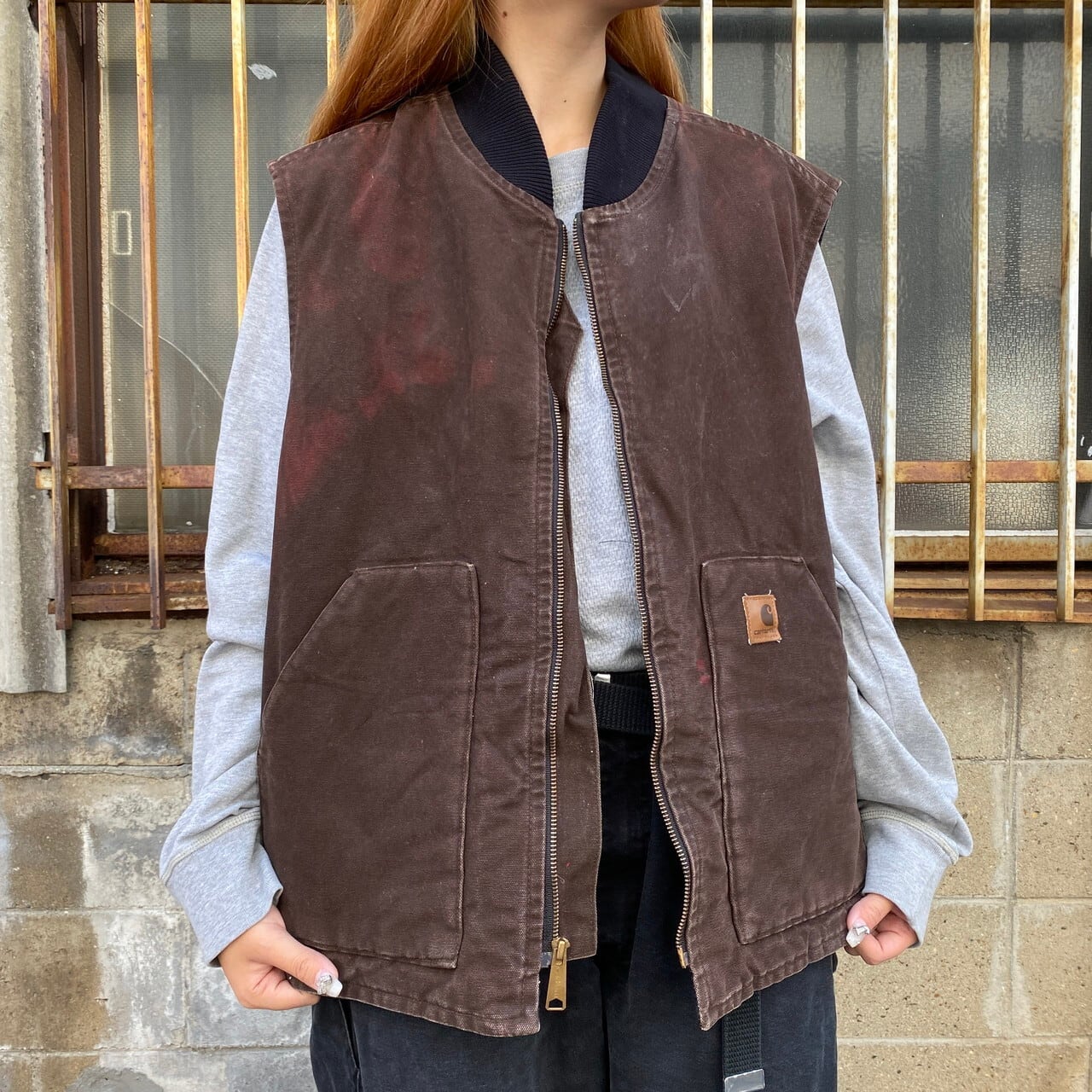 Carhartt カーハート ダック地 ベスト メンズXL 古着 キルティング 