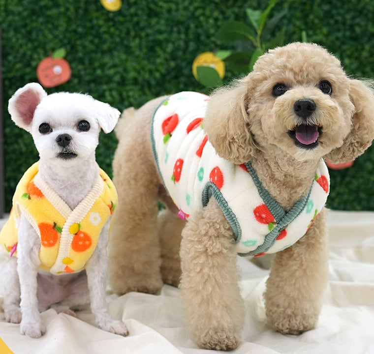 tangerine reversible vest S ~ 2XL 2color  /  犬服 秋冬 新作 リバーシブル ベスト アウター ふわふわ もこもこ 暖かい 可愛い 犬の服 トップス お揃い ドッグウェア シンプル