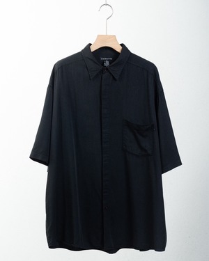 fly-front rayon x cotton short sleeve shirt
