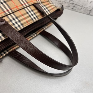 【最終処分SALE】BURBERRY チェック  ハンドバッグ ベージュ A-11395