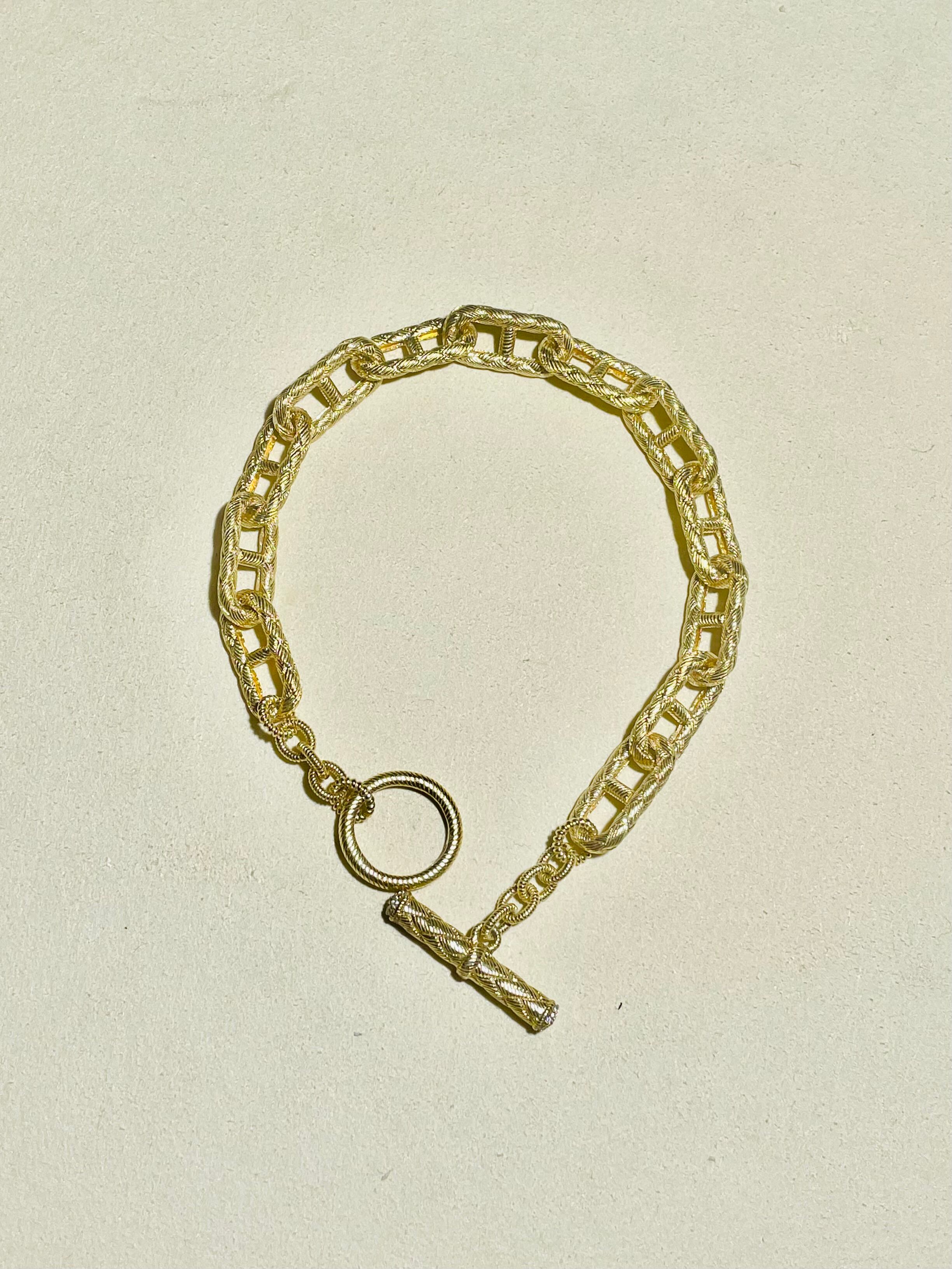 Textured Anchor Chain Bracelet -U.S-