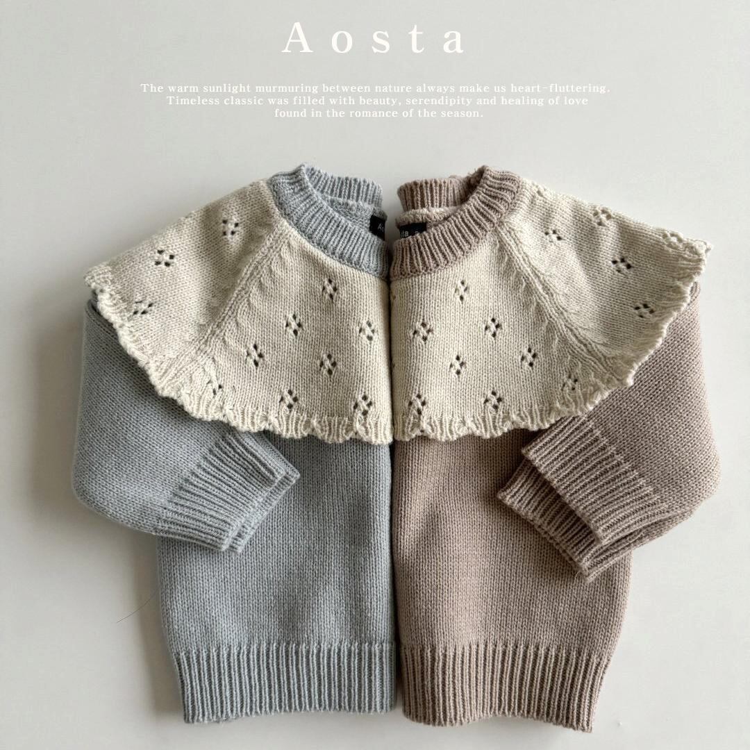 sold out»«Aosta» Cape Knit ケープニット 2colors | 子供服 capucapu