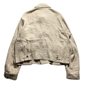 EMPORIO ARMANI rubber switching linen blouson