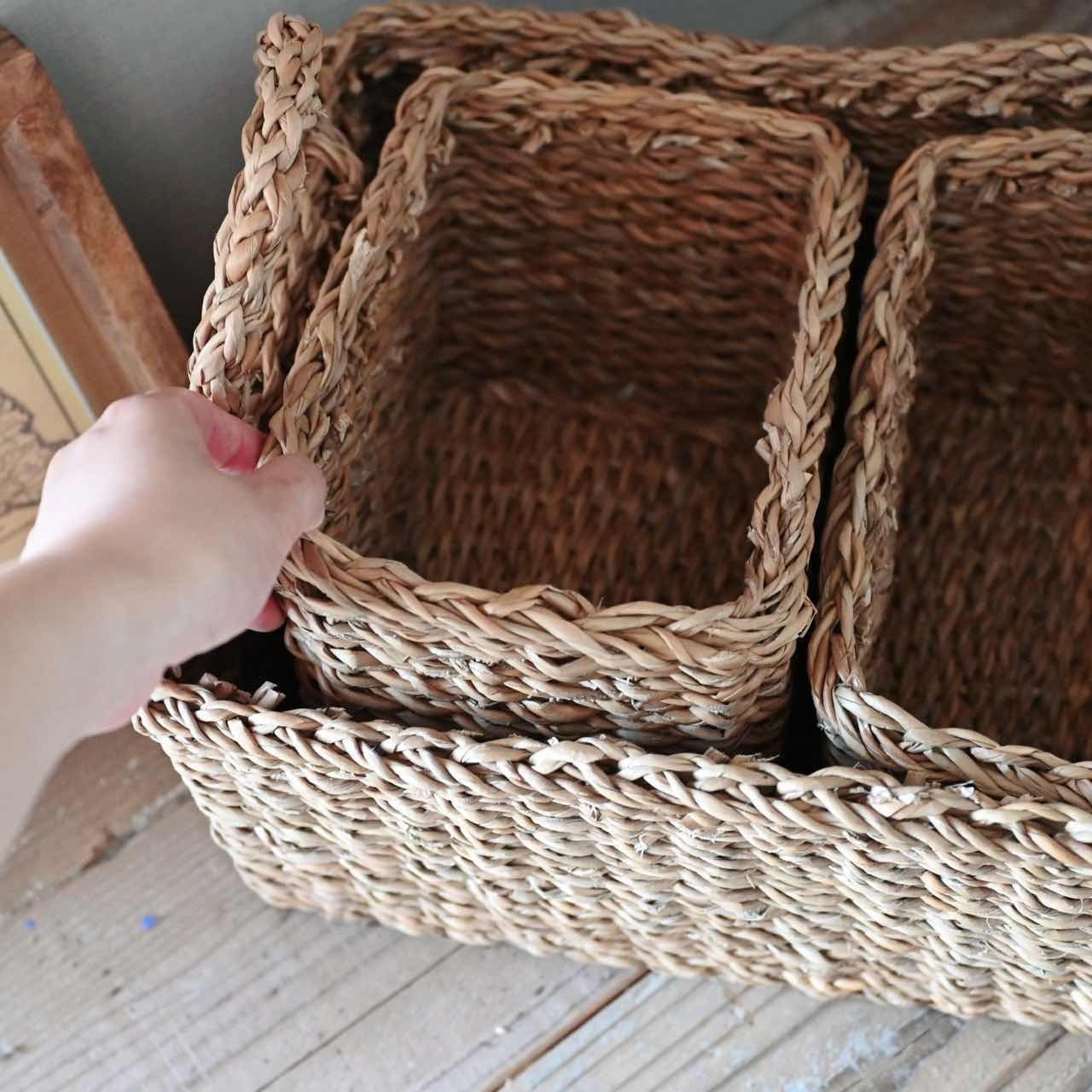 6/13 再入荷 】PEOPLE TREE ホグラ ナチュラルバスケット 3個セット