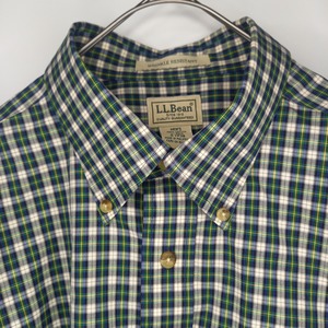 エルエルビーン　防シワ　BDシャツ　ボタンダウン　長袖　チェック　オーバーサイズ