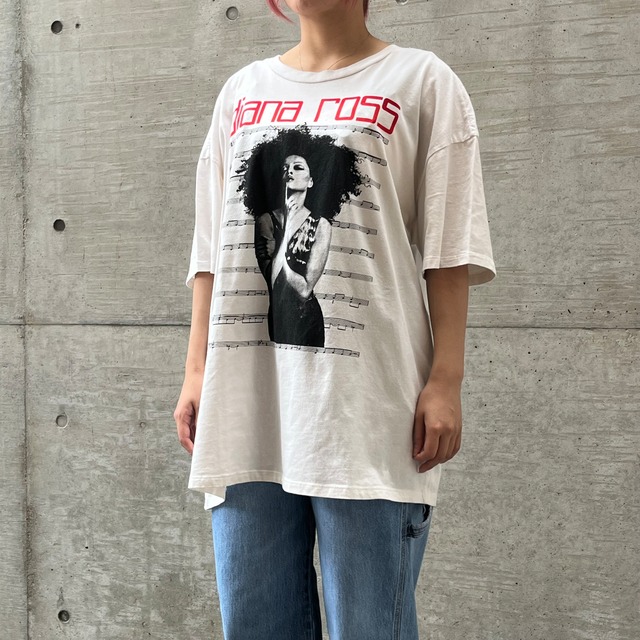 古着 Diana Ross/ダイアナ・ロス バンドTシャツ バンT 白T fc-771 