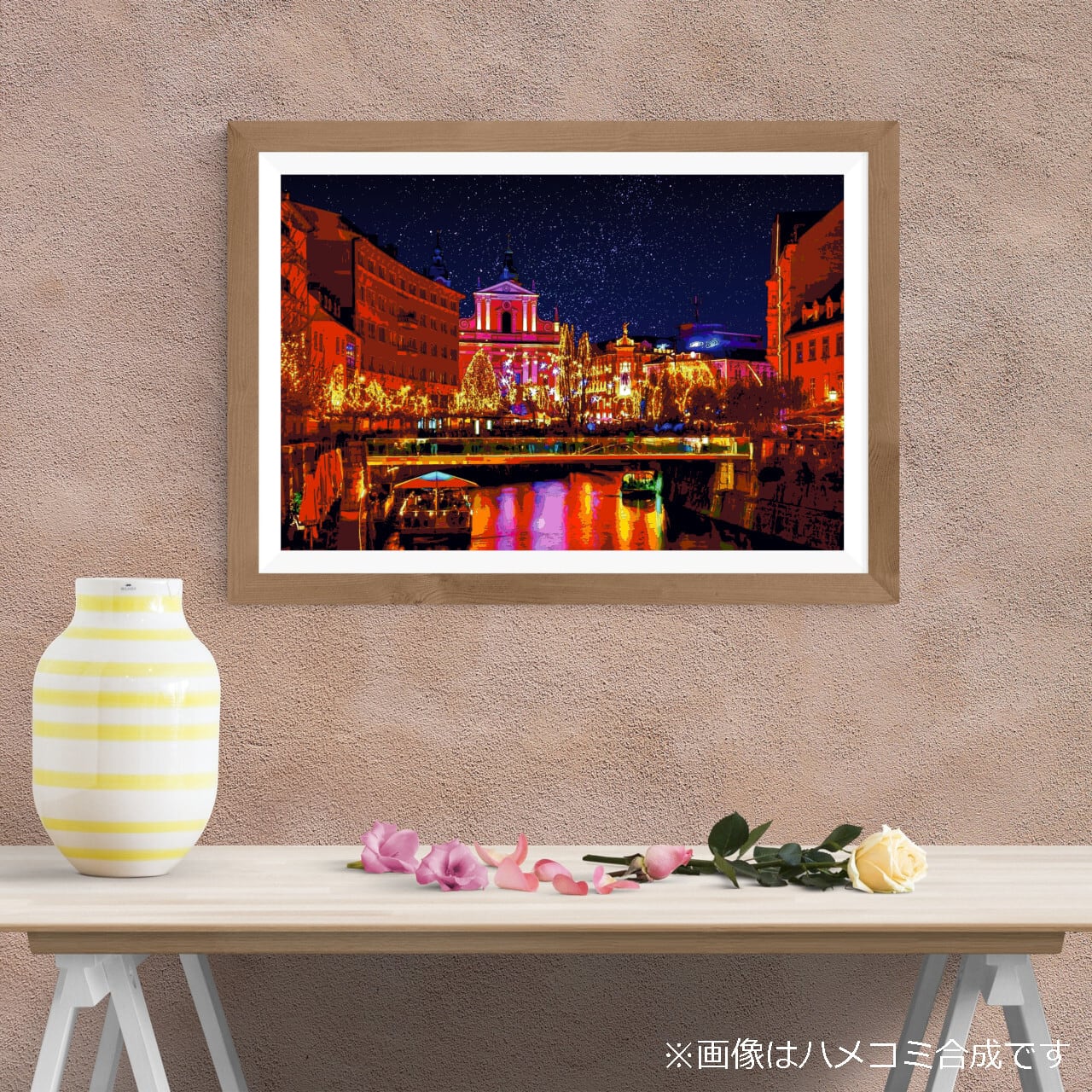 アートポスター】スロベニア プレシェーレン広場のクリスマス（作品No