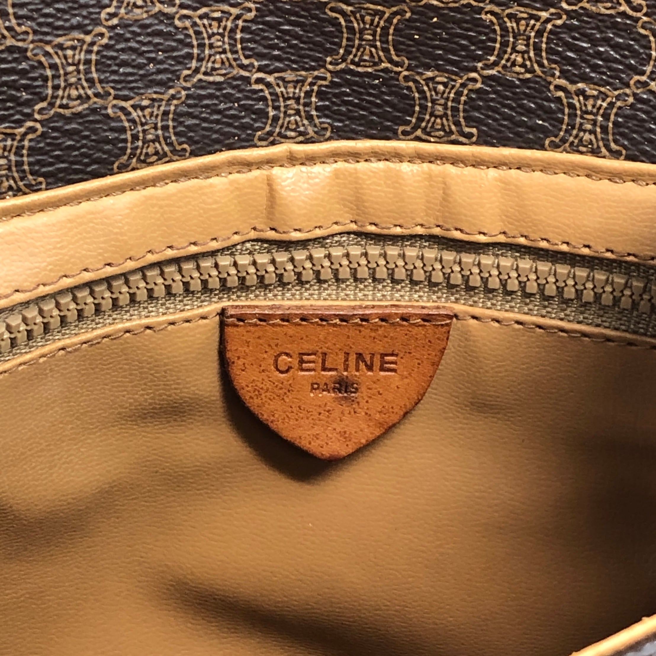 CELINE セリーヌ マカダム ショルダーバッグ ブラウン ホースビット