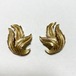 Vintage Trifari Gold Tone Leaves Design Earrings