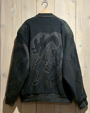 【a.k.a.C.a.k.a vintage】80's Suede Leather Switching Euro Vintage Cardigan Jacket