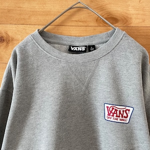 【VANS】バックプリント ワンポイント ロゴ プリント スウェット トレーナー VANS OFF THE WALL サイズL  バンズ US古着