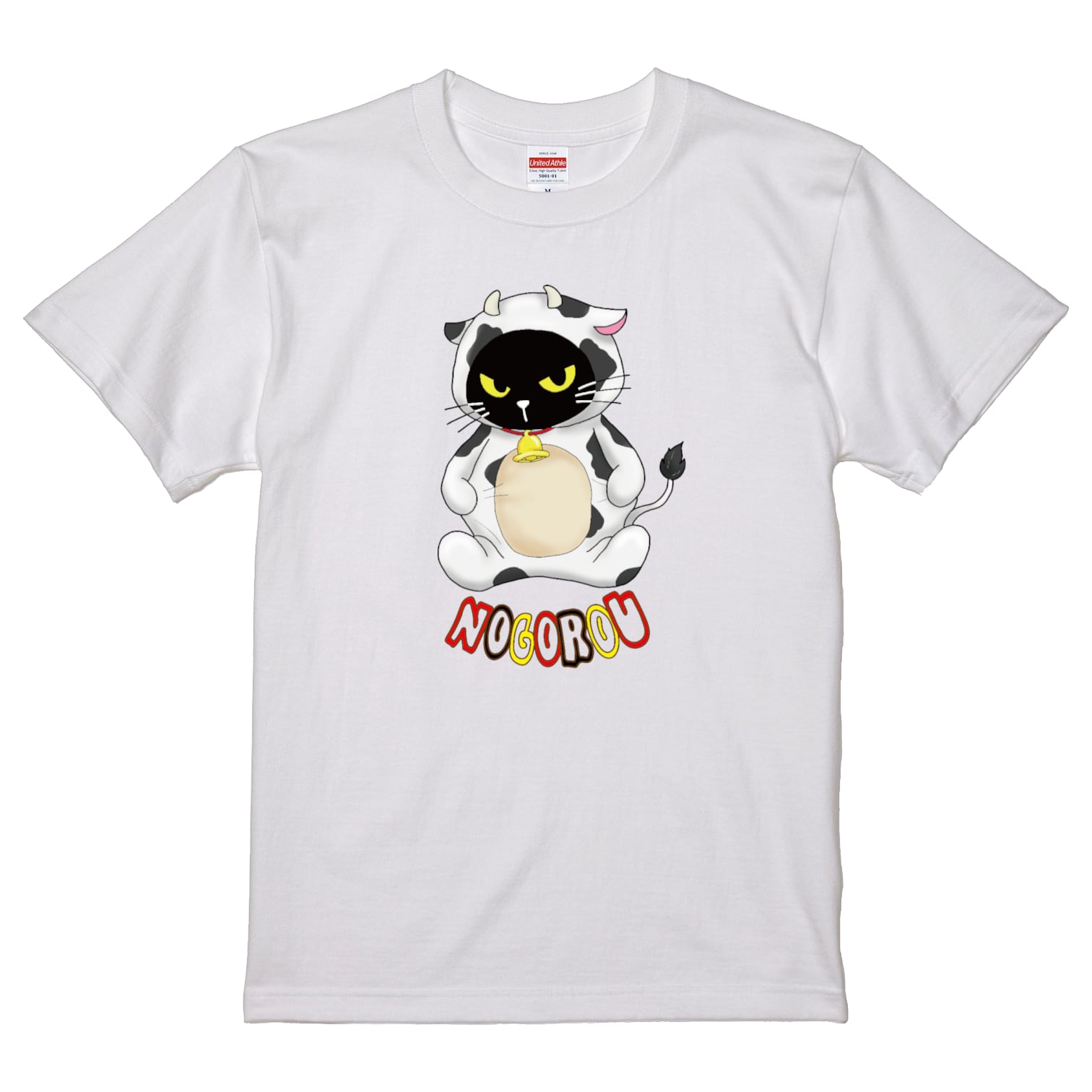 サイズ展開 120~4L カラフル丑ノゴロー Tシャツ ホワイト