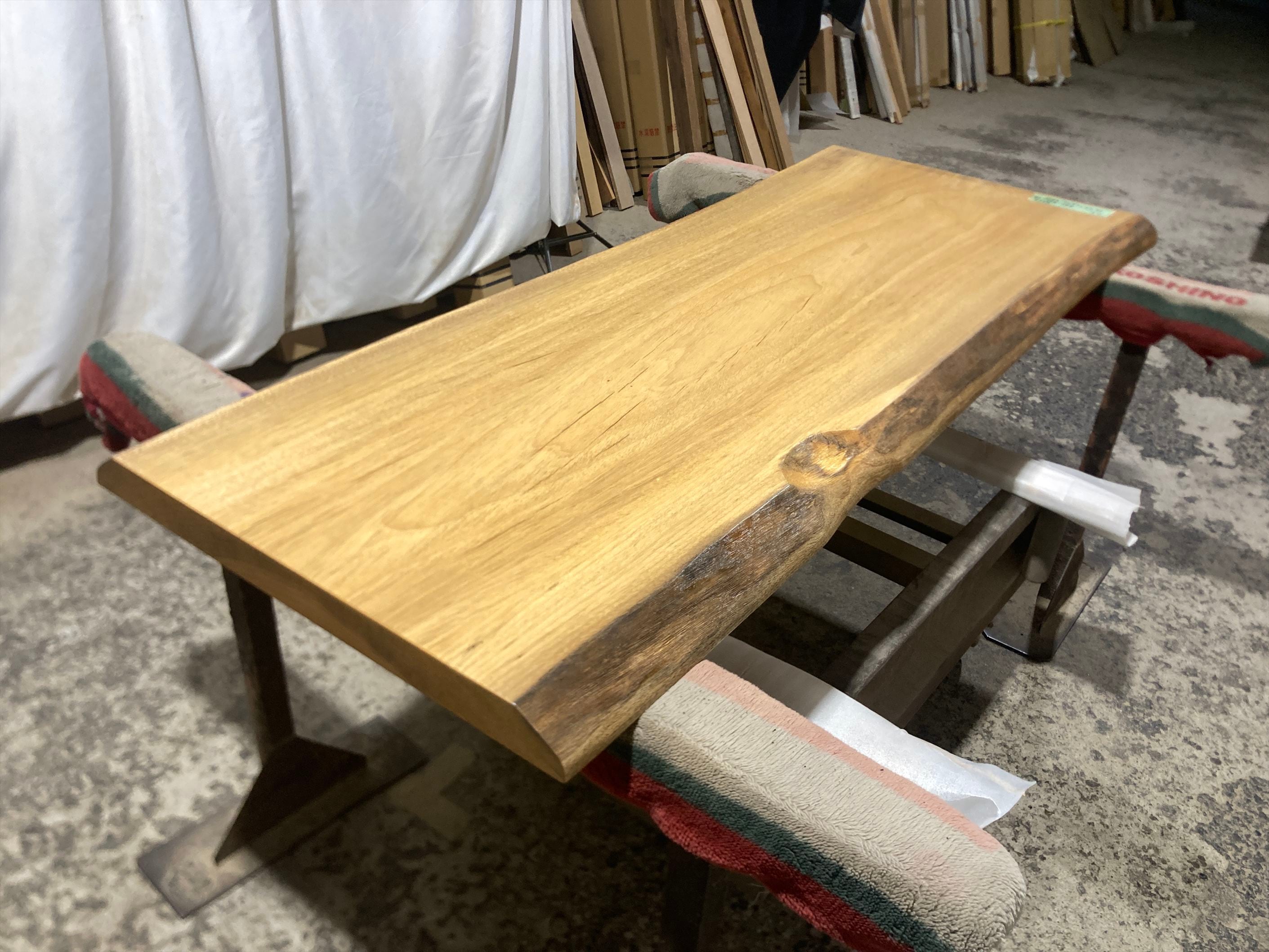 ニレケヤキ9306 欅 一枚板無垢 乾燥材 1600x600-490x48mm カウンター