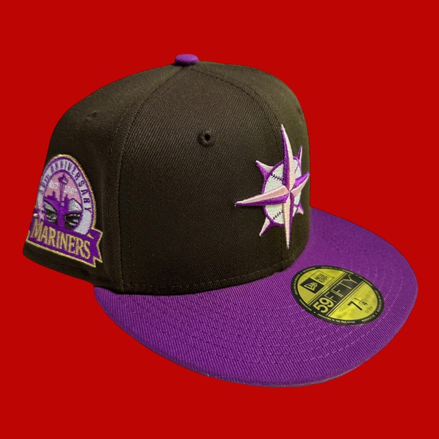 Seattle Mariners 30th Anniversary New Era 59Fifty  Fitted / Coffee,Purple (Pink Brim)