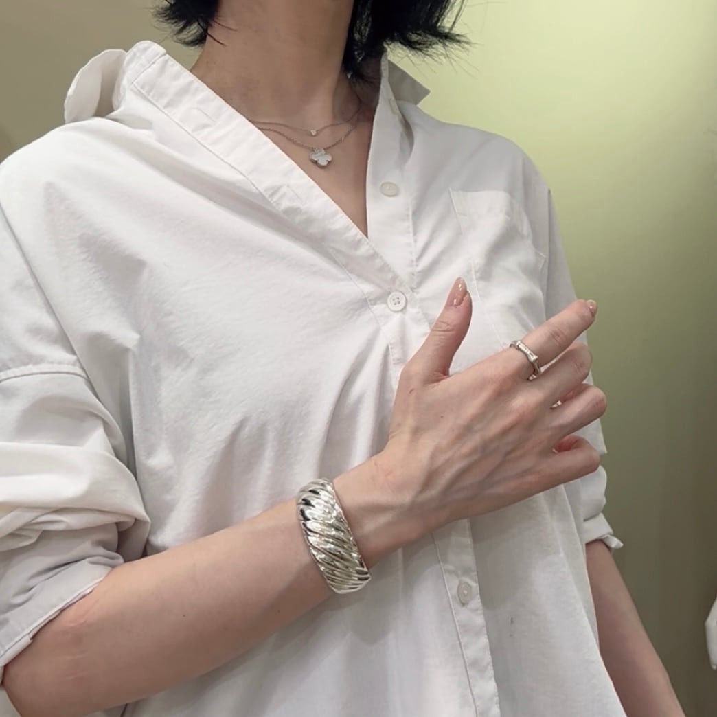 TIFFANY&Co.】ティファニーツイストワイド カフバングル イタリア製