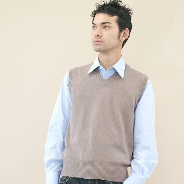V衿ベスト / カシミヤ100％ | カシミヤニットのJ-COM(ｼﾞｪｲｺﾑ)
