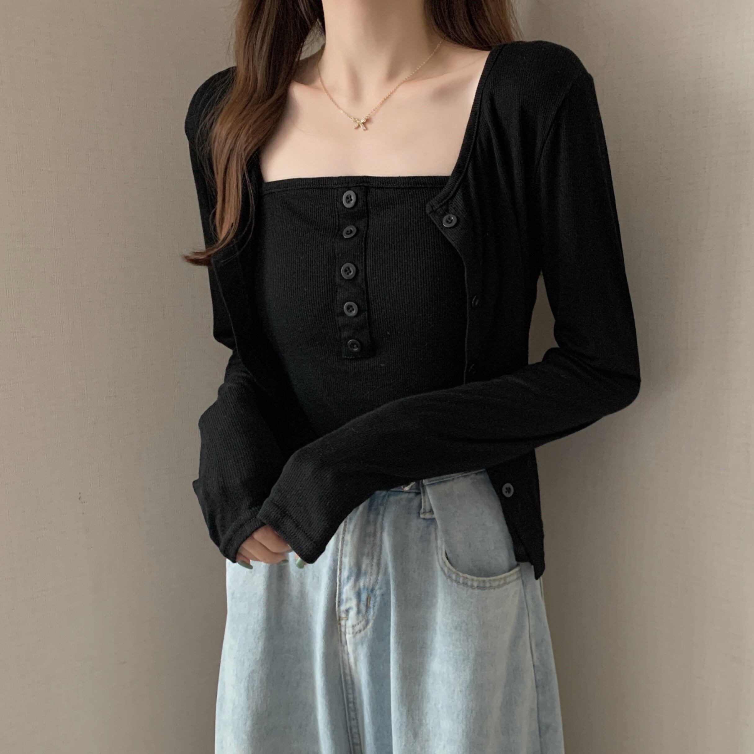 オータム薄手カーディガン ロング 秋物 クレセントシティ83301929966