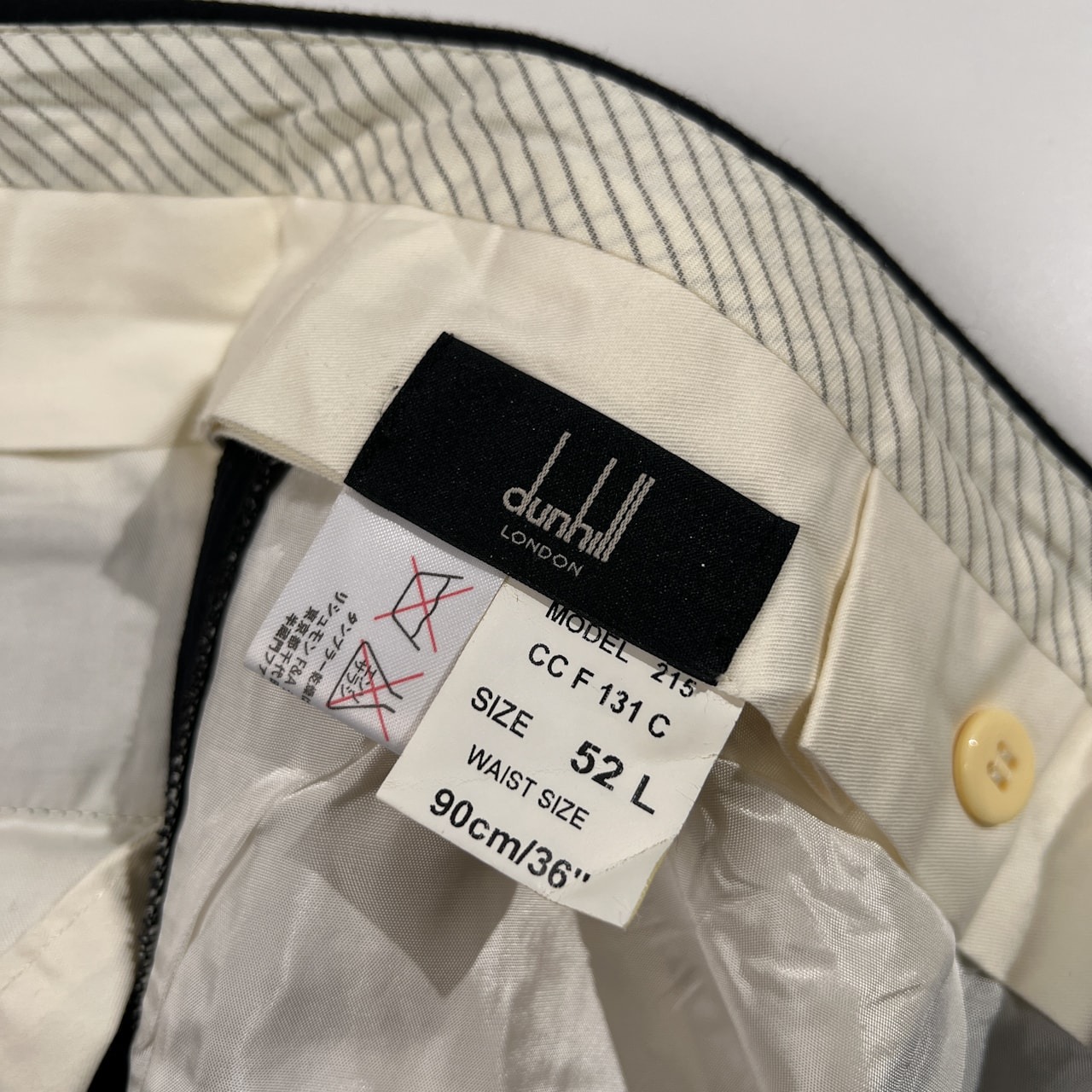 dunhill ダンヒル カシミヤ混 ウール タック スラックスパンツ サイズ 52 /メンズ/濃紺ネイビー