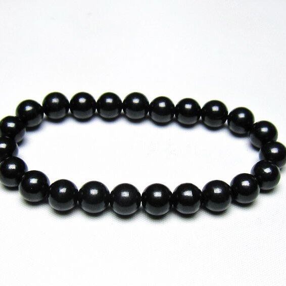 シュンガイト ブレスレット 8mm 一点物 メール便可 111-49685