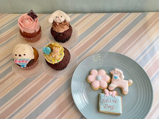 ホワイトデー限定カップケーキ4個+アイシングクッキースペシャルセット