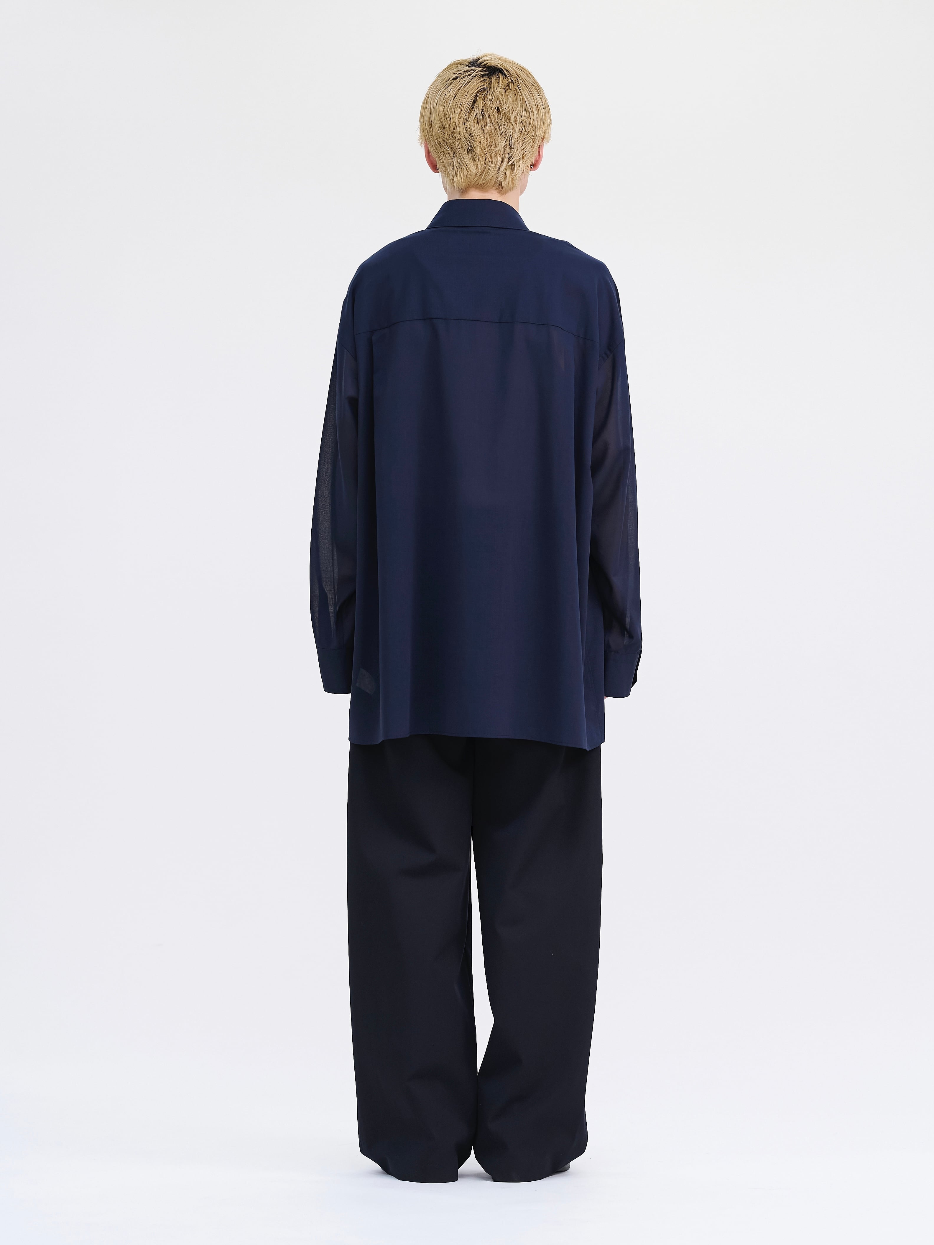 OVERSIZED CHAMBRAY SHIRT【NAVY】 | lapiis