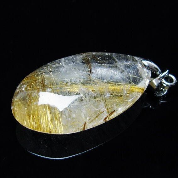 タイチンルチルクォーツ ペンダント ルチルクォーツ ペンダントトップ 一点物 メール便可 [M便 1/20] 112-13306