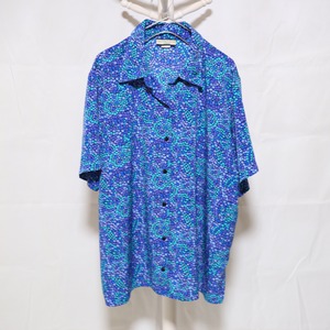 Whole Pattern Short Sleeve Shirt Blue×Purple