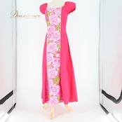 フラダンス 衣装 ワンピース ドレス アロハスタンダード ピンク系 ALOHA STANDARDS 日本製 ワントーン ショッキングピンク かわいい 華やか 鮮やか 明るい ラブリー 花柄 ハワイアン アロハ ハワイアンプリント フラ ダンス レッスン 練習