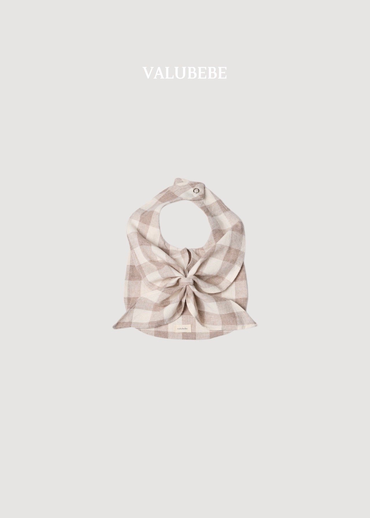 【valu bebe】チェックスカーフビブ ブラウン/ベージュ - 2