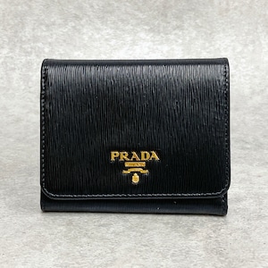 PRADA プラダ コンパクトウォレット レザー ブラック 5850-202201