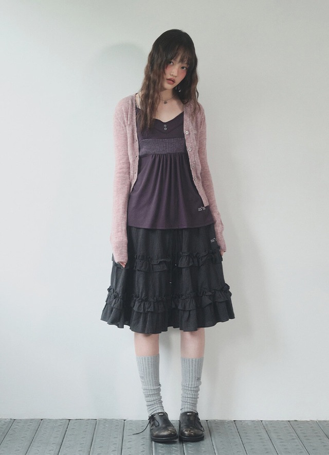 [as”on] CHECK KANGKANG MIDI SKIRT / BLACK 正規品 韓国ブランド 韓国通販 韓国代行 韓国ファッション as on ason エズオン アズオン