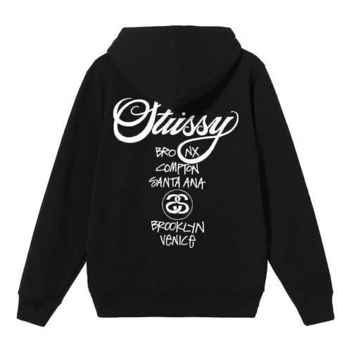 ステューシー スウェットパーカー 即納 STUSSY WORLD TOUR HOODIE BLACK [並行輸入]