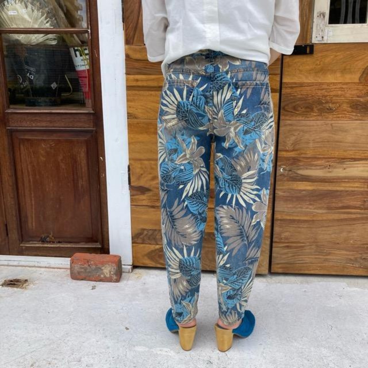 Topanga Lady's　ボタニカルワンウォッシュデニムパンツ　トロピカル