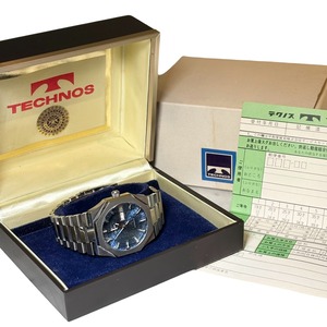 vintage TECHNOS cut glass automatic watch “Kaiser” “Tigon”