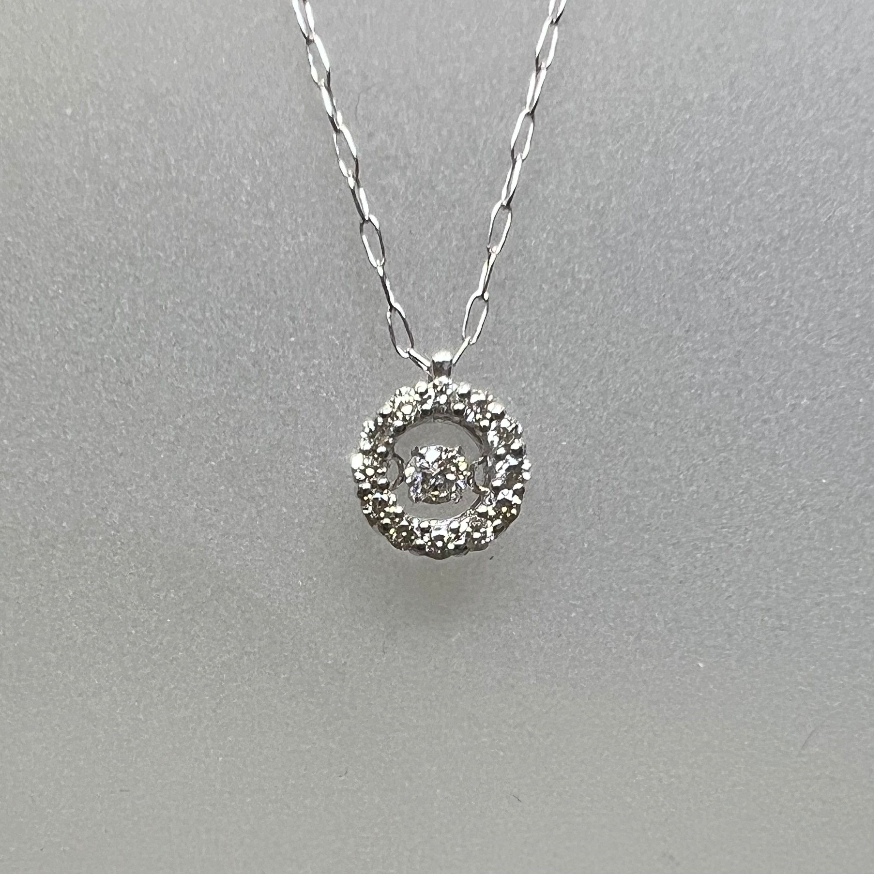 K18WGダイヤモンド 0.03ct/0.07ct ダンシングストーンネックレス | 鈴木屋